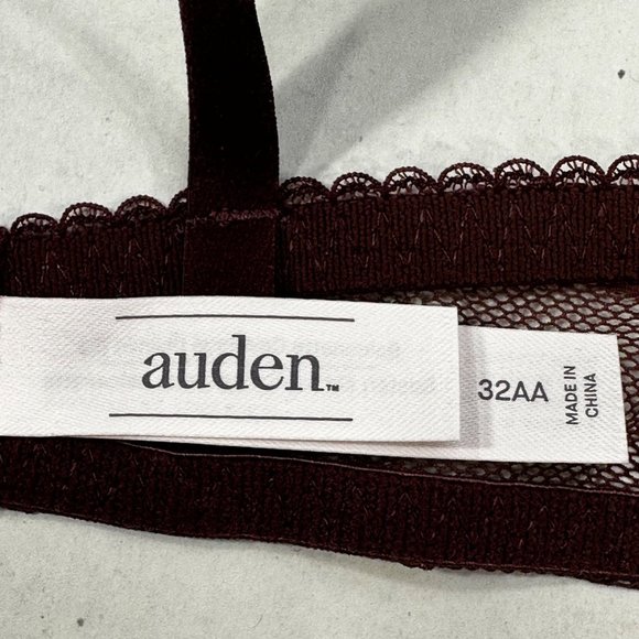 Auden Women's Size 32AA Bra Unlined Balconette Coverage Burgundy New With Tags - Picture 3 of 13